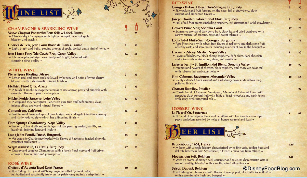 UPDATED With Wine and Beer Menus: News! Be Our Guest Restaurant to