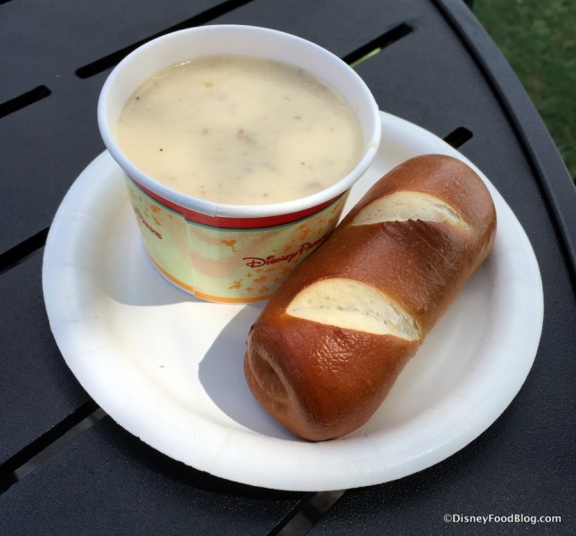 2016-Epcot-Food-and-Wine-Festival-Canada-Canadian-cheddar-cheese-soup-served-with-a-pretzel-roll-645x600.jpg