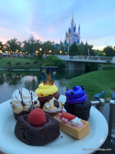 Desserts at the Happily Ever After fireworks dessert party